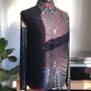 Early 90s Sheer Beaded Blouse